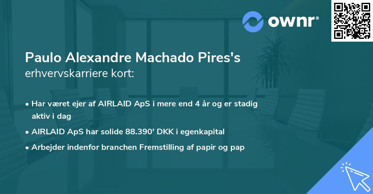 Paulo Alexandre Machado Pires's erhvervskarriere kort