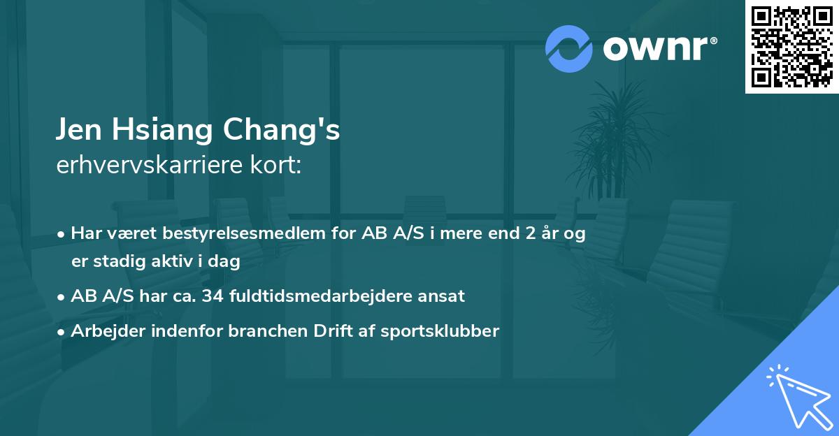 Jen Hsiang Chang's erhvervskarriere kort
