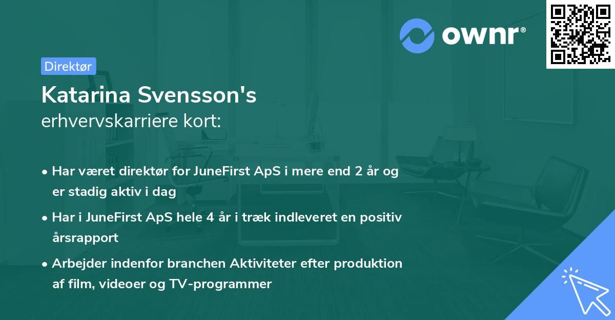 Katarina Svensson's erhvervskarriere kort