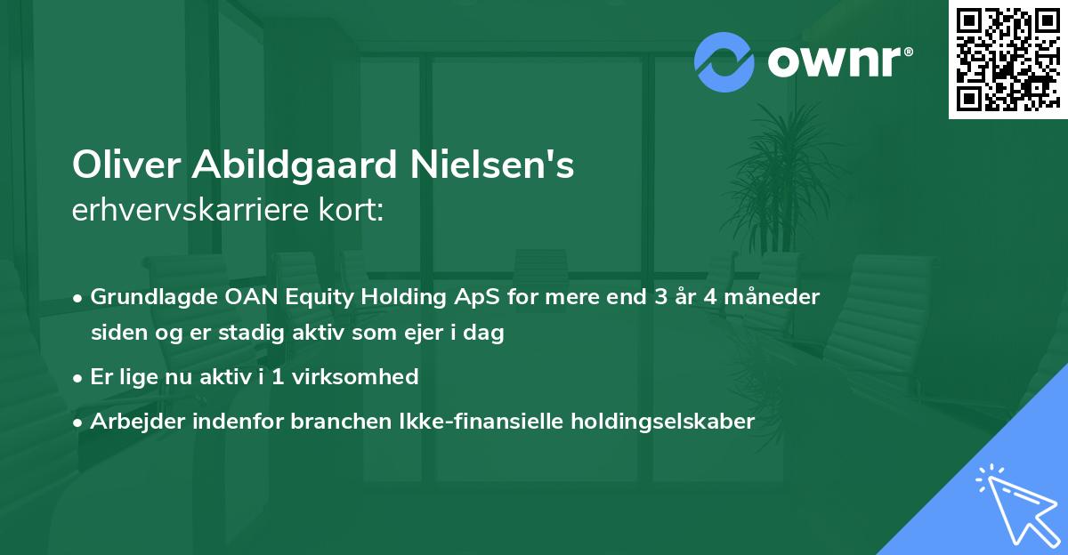 Oliver Abildgaard Nielsen's erhvervskarriere kort
