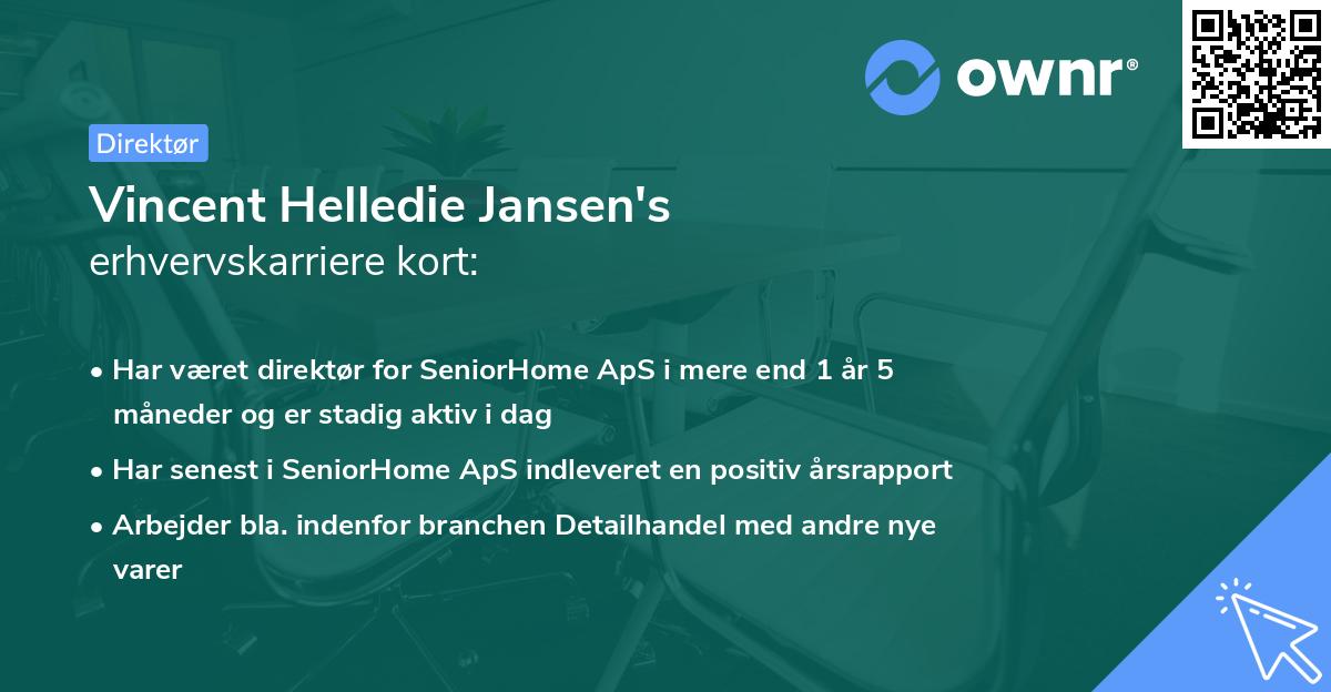 Vincent Helledie Jansen's erhvervskarriere kort