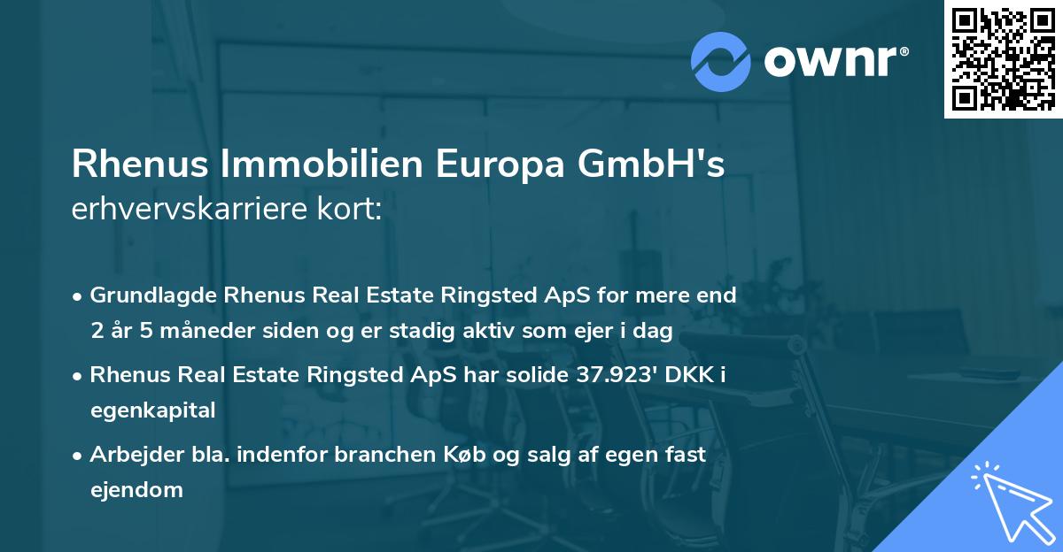 Rhenus Immobilien Europa GmbH's erhvervskarriere kort