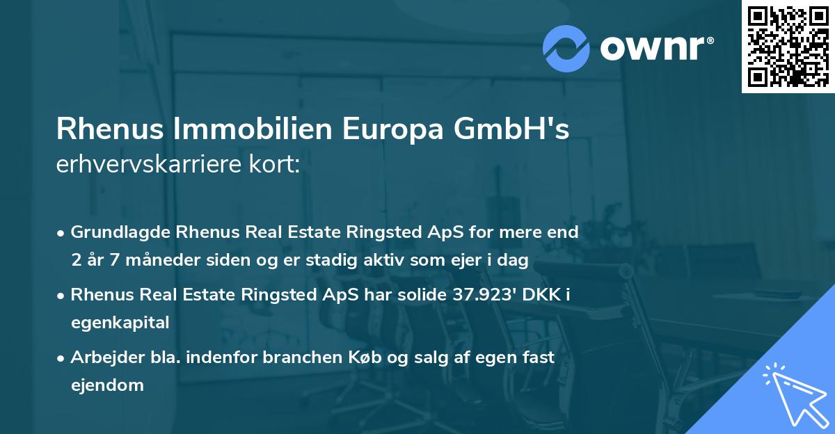 Rhenus Immobilien Europa GmbH's erhvervskarriere kort