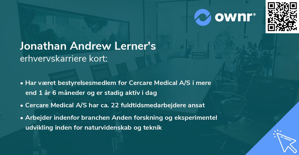 Jonathan Andrew Lerner's erhvervskarriere kort