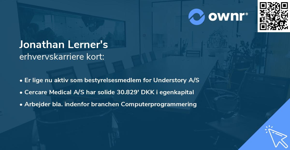 Jonathan Lerner's erhvervskarriere kort