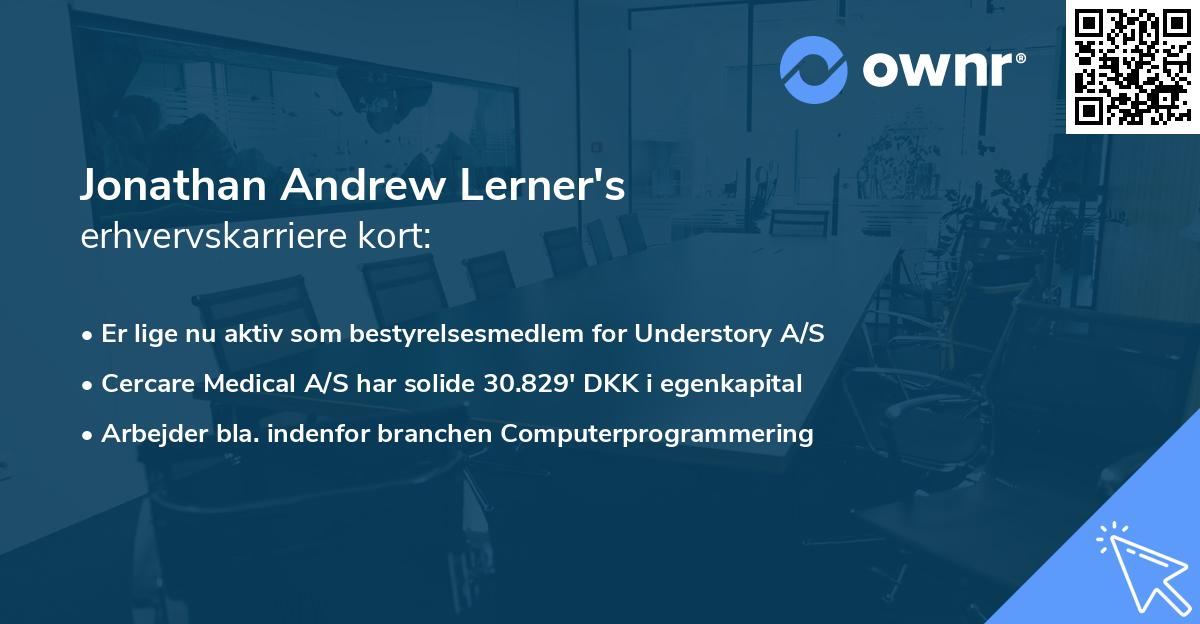 Jonathan Andrew Lerner's erhvervskarriere kort