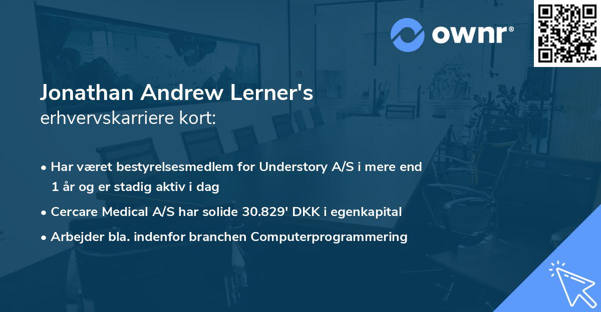 Jonathan Andrew Lerner's erhvervskarriere kort