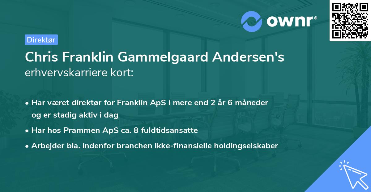 Chris Franklin Gammelgaard Andersen's erhvervskarriere kort