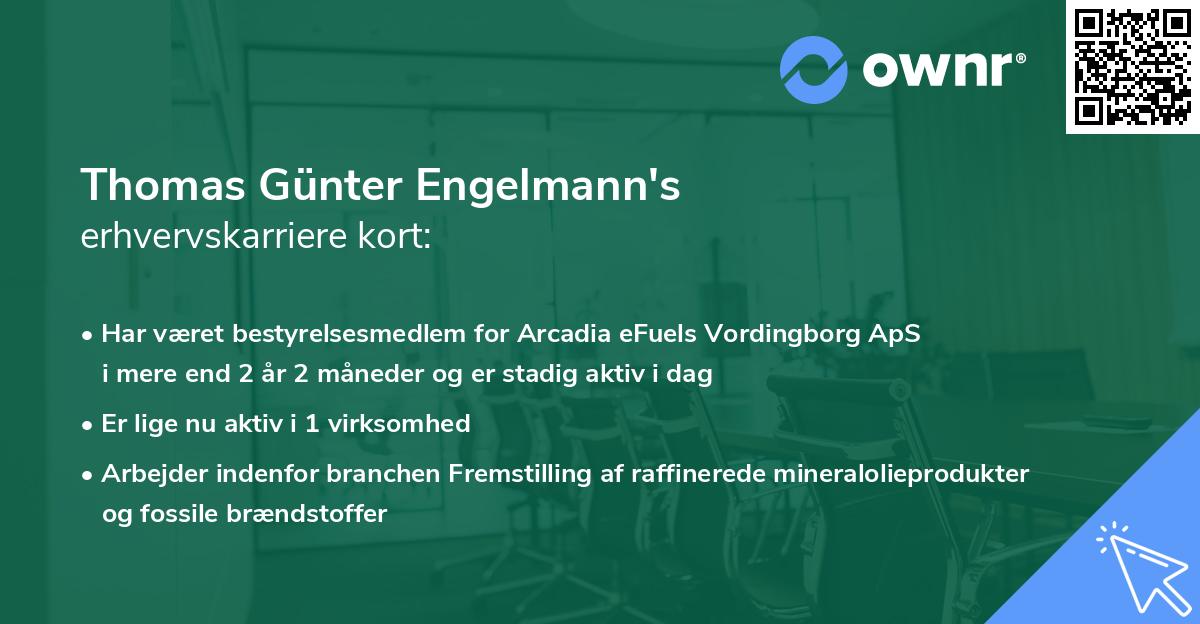 Thomas Günter Engelmann's erhvervskarriere kort