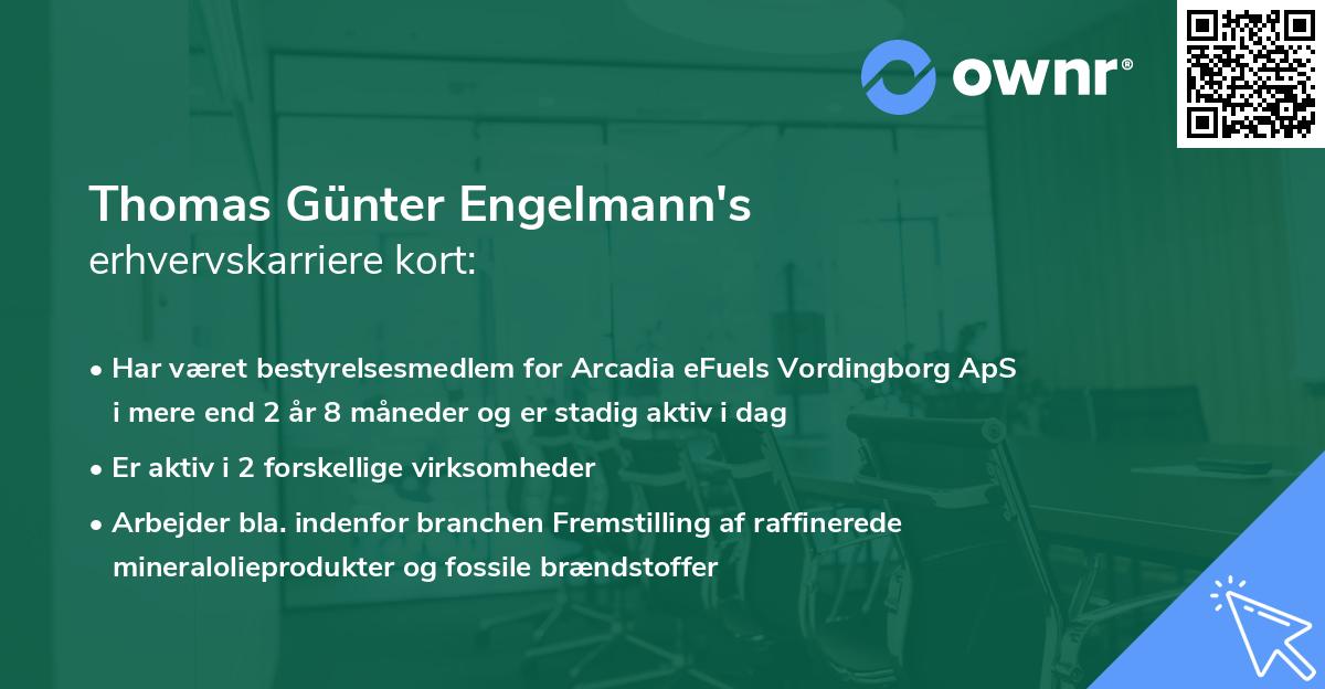 Thomas Günter Engelmann's erhvervskarriere kort