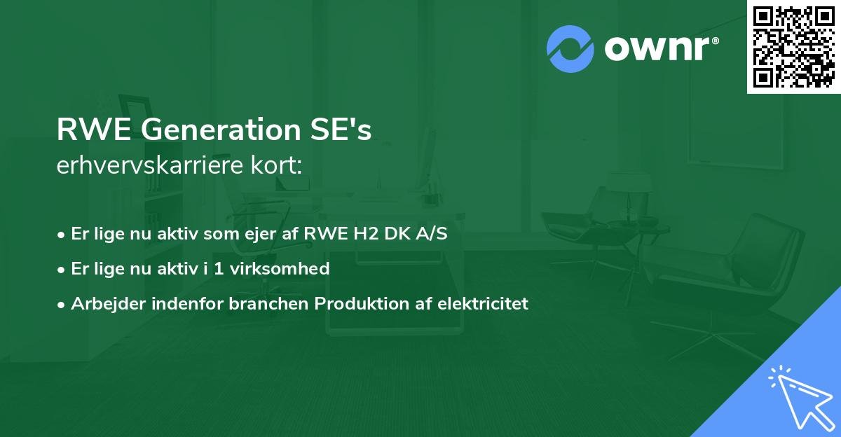 RWE Generation SE's erhvervskarriere kort