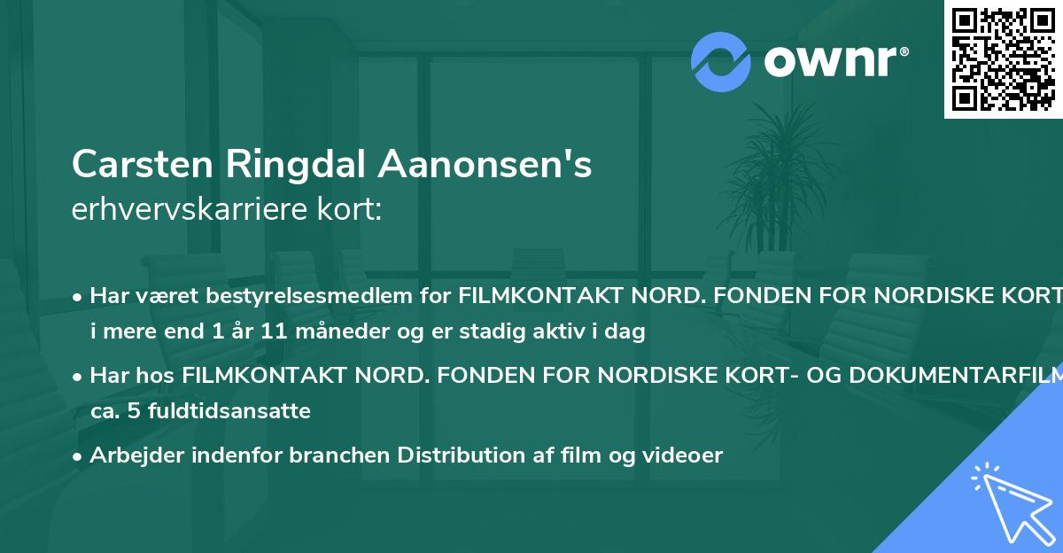 Carsten Ringdal Aanonsen's erhvervskarriere kort