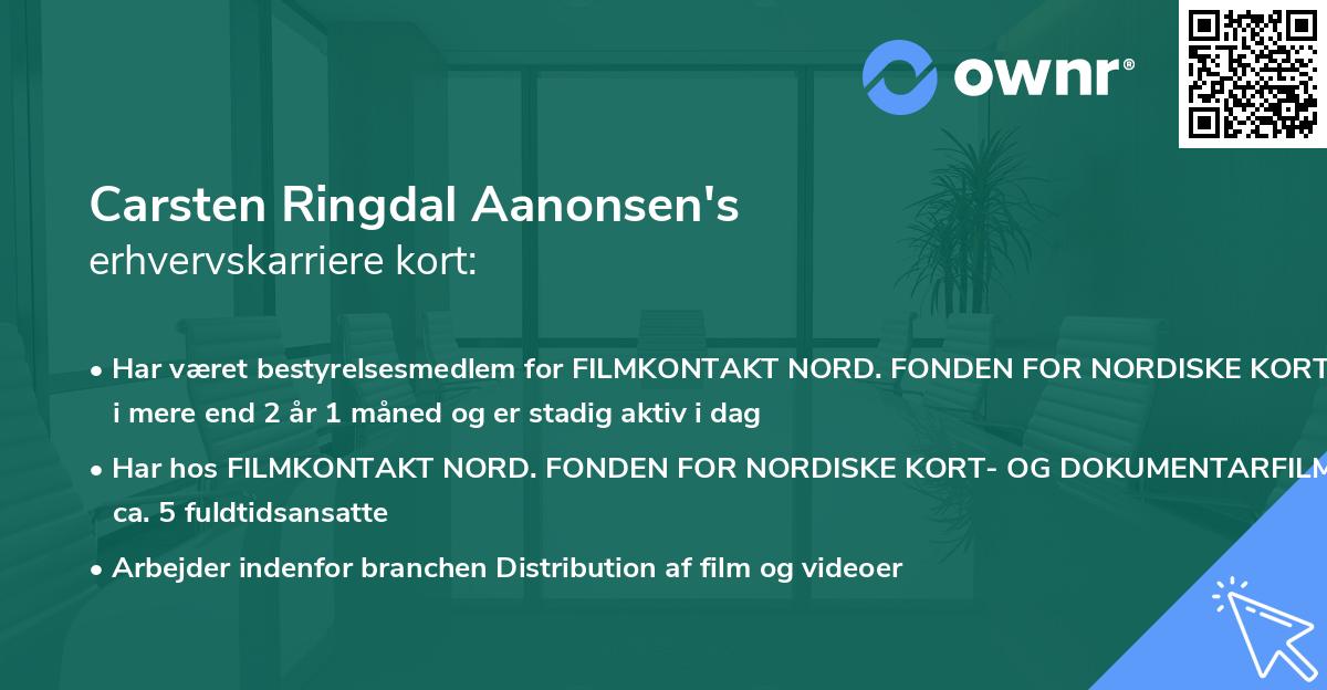 Carsten Ringdal Aanonsen's erhvervskarriere kort