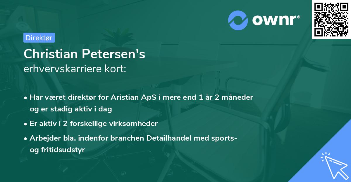 Christian Petersen's erhvervskarriere kort