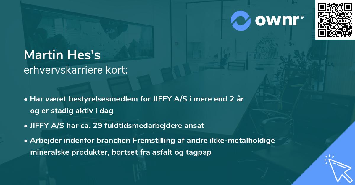 Martin Hes's erhvervskarriere kort