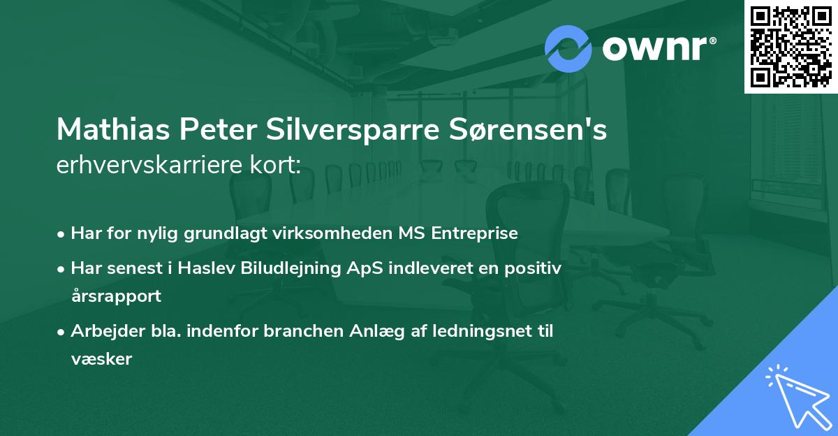 Mathias Peter Silversparre Sørensen's erhvervskarriere kort