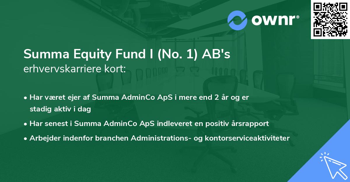 Summa Equity Fund I (No. 1) AB's erhvervskarriere kort