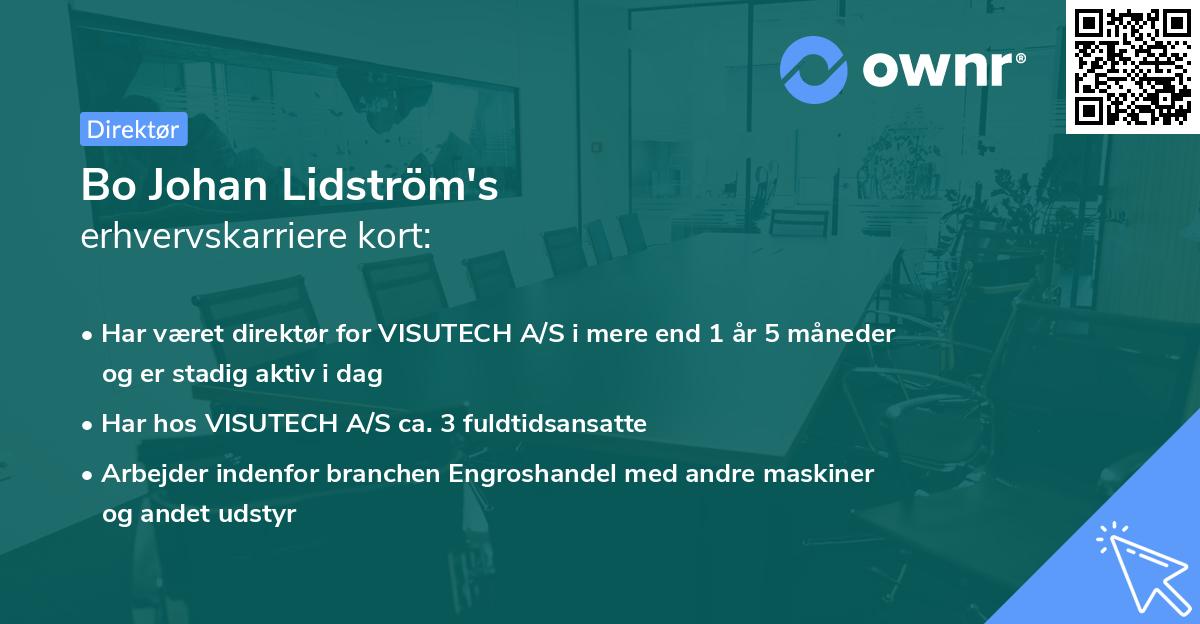 Bo Johan Lidström's erhvervskarriere kort