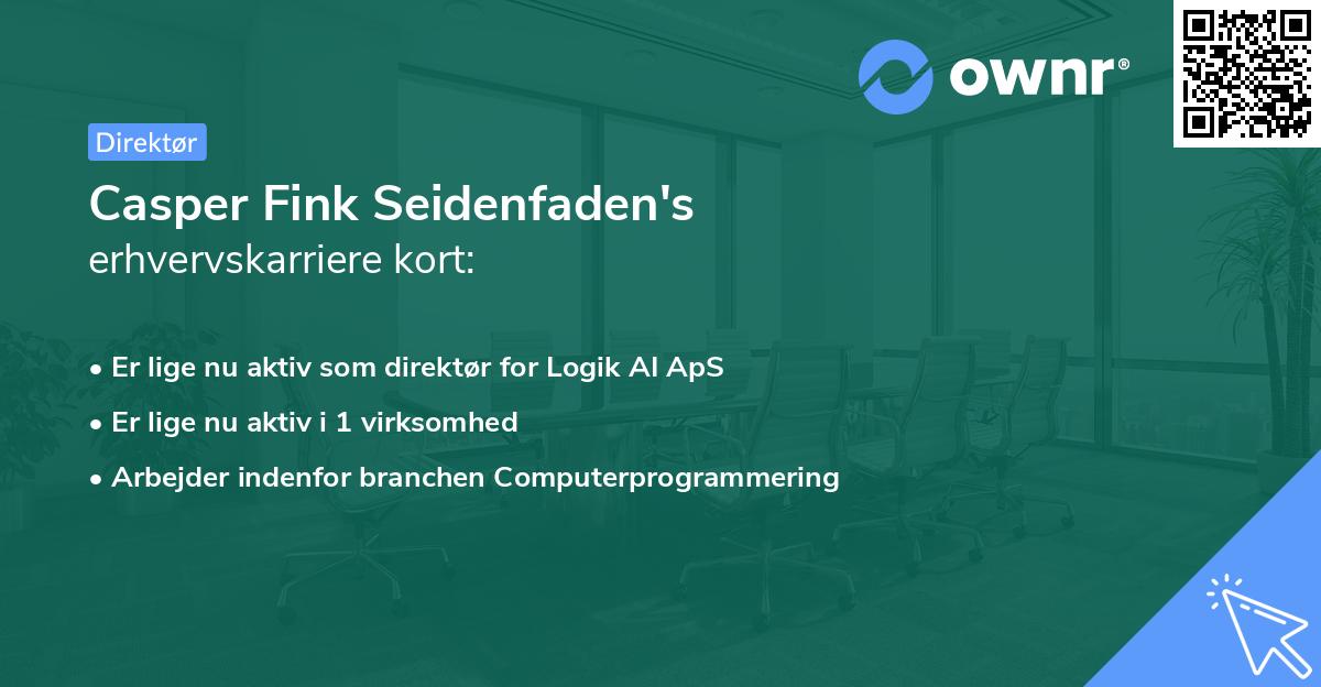 Casper Fink Seidenfaden's erhvervskarriere kort