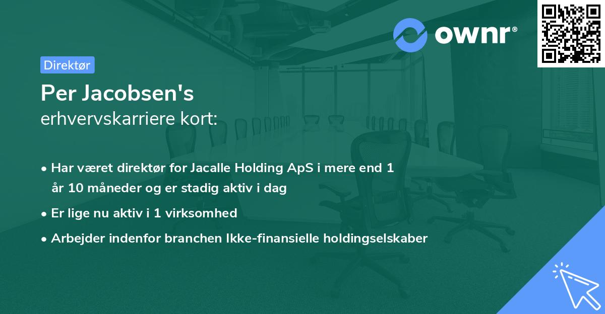 Per Jacobsen's erhvervskarriere kort