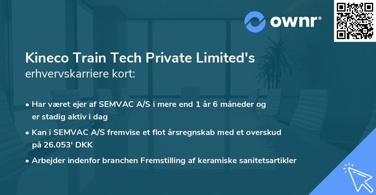 Kineco Train Tech Private Limited's erhvervskarriere kort