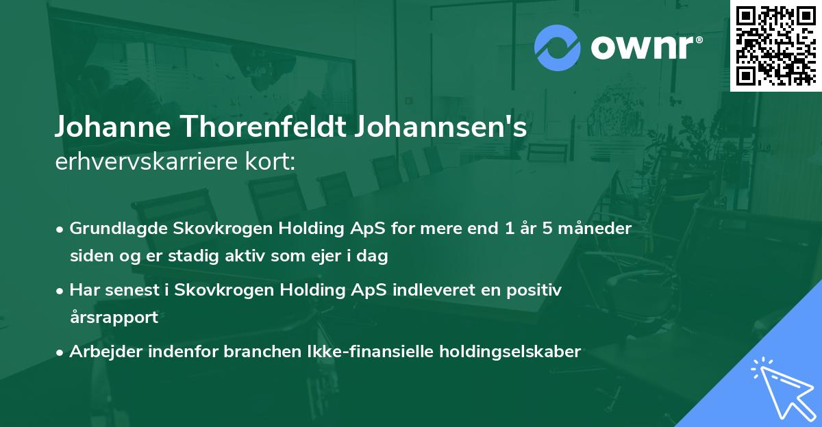 Johanne Thorenfeldt Johannsen's erhvervskarriere kort