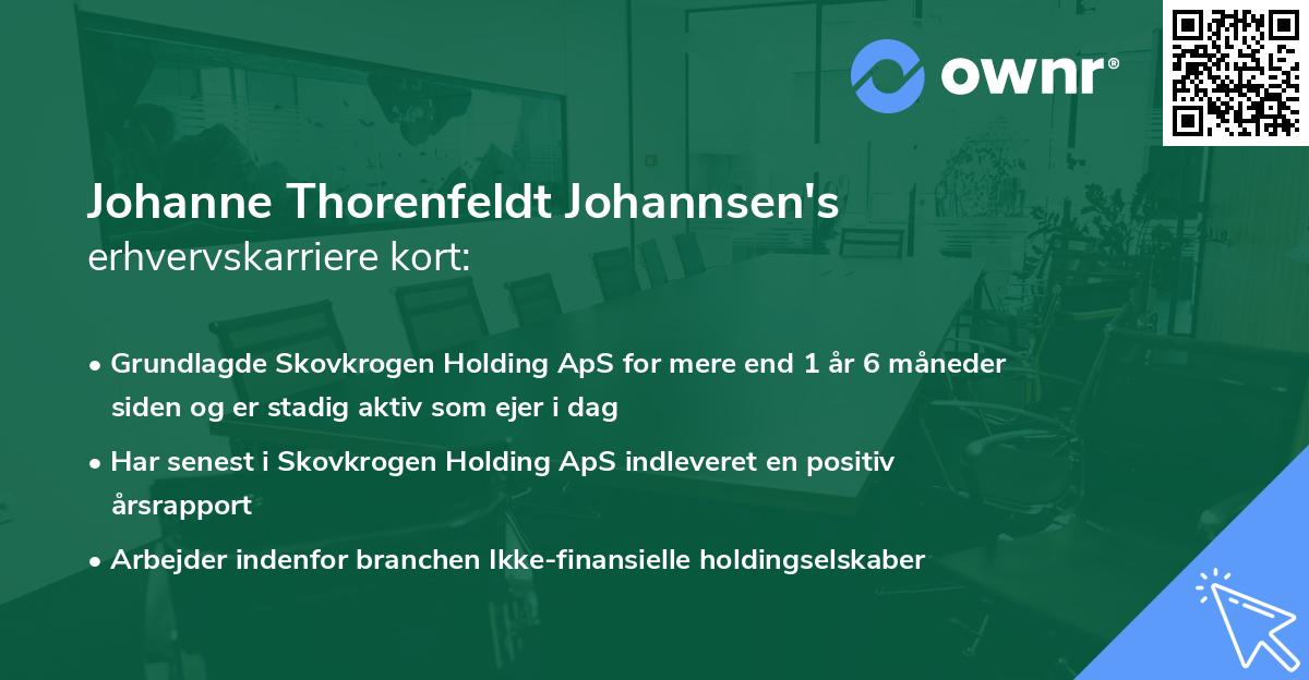 Johanne Thorenfeldt Johannsen's erhvervskarriere kort