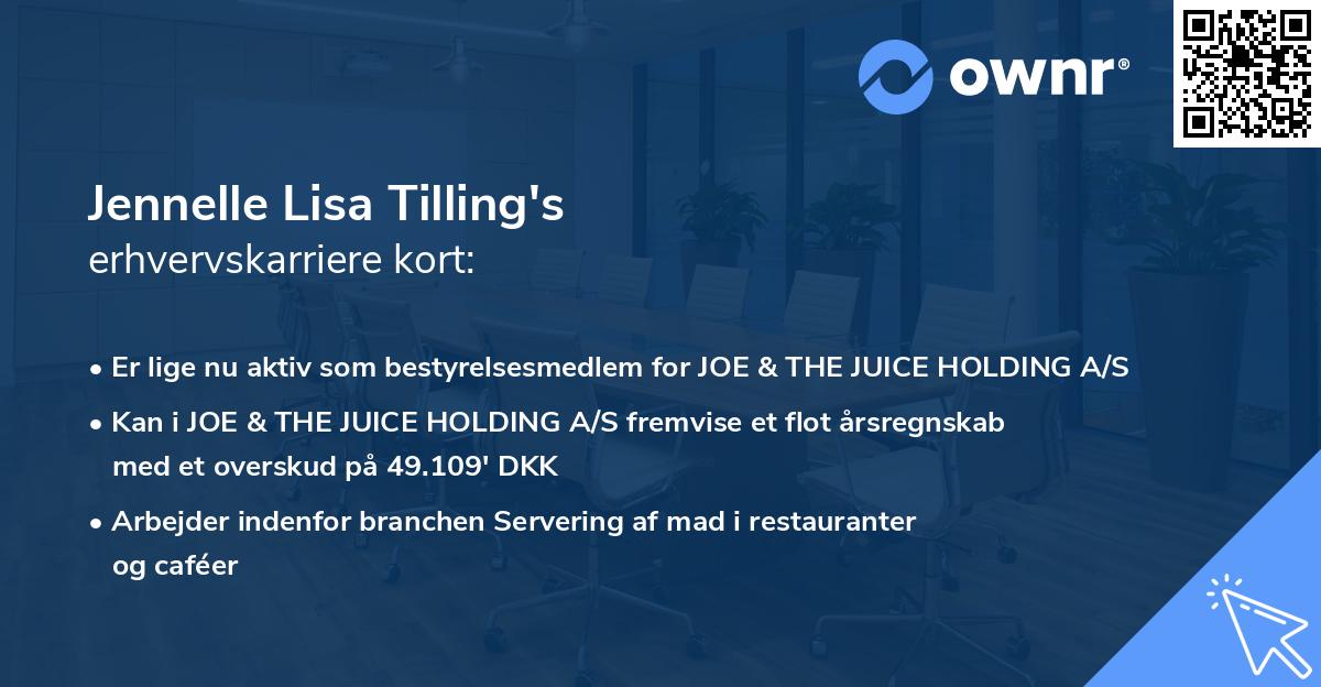 Jennelle Lisa Tilling's erhvervskarriere kort