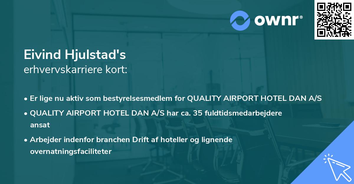 Eivind Hjulstad's erhvervskarriere kort