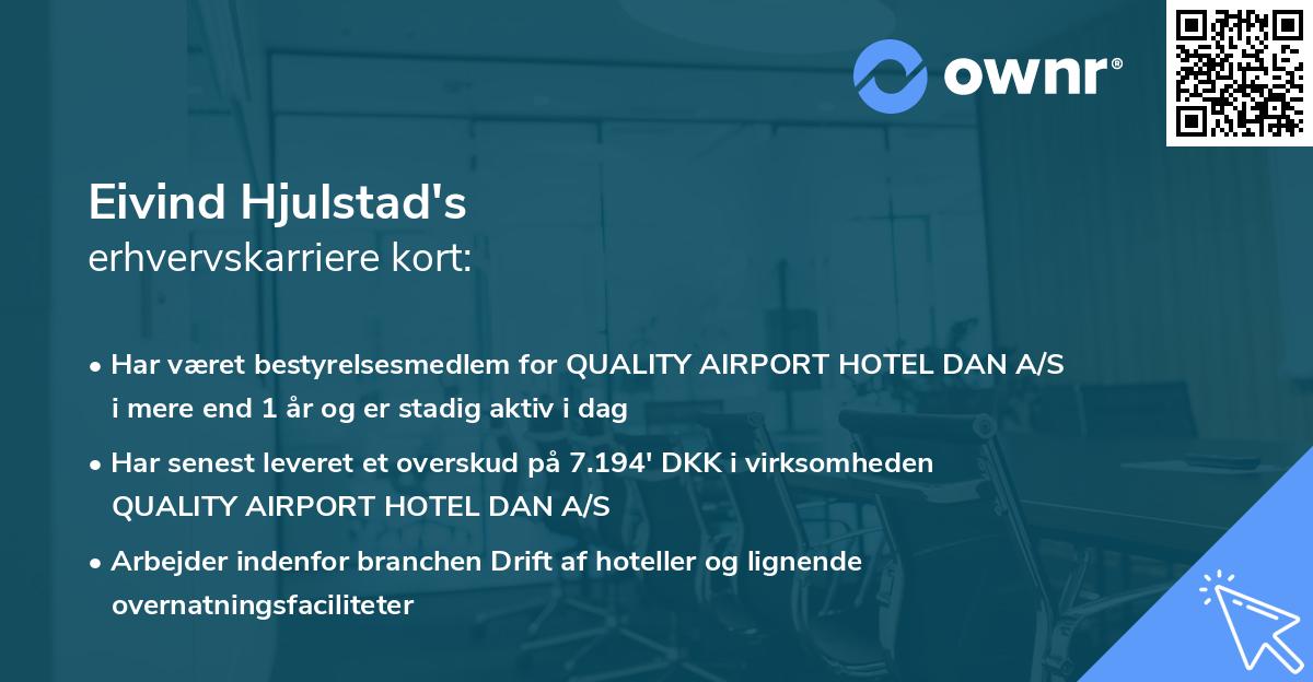 Eivind Hjulstad's erhvervskarriere kort