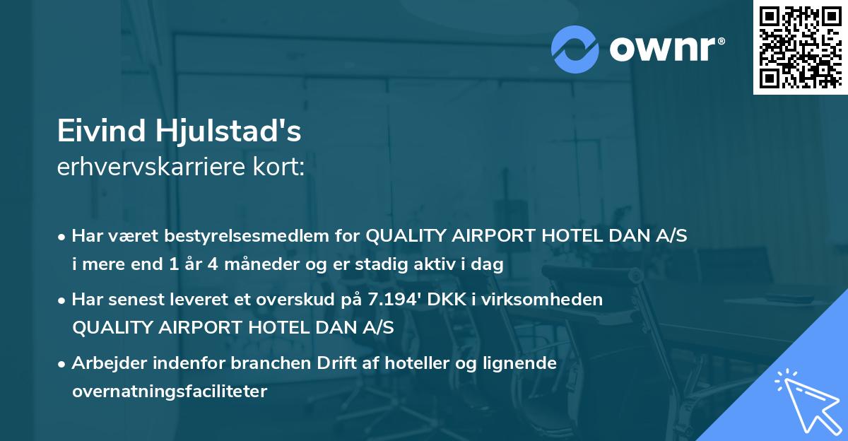 Eivind Hjulstad's erhvervskarriere kort