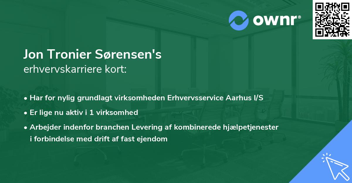 Jon Tronier Sørensen's erhvervskarriere kort