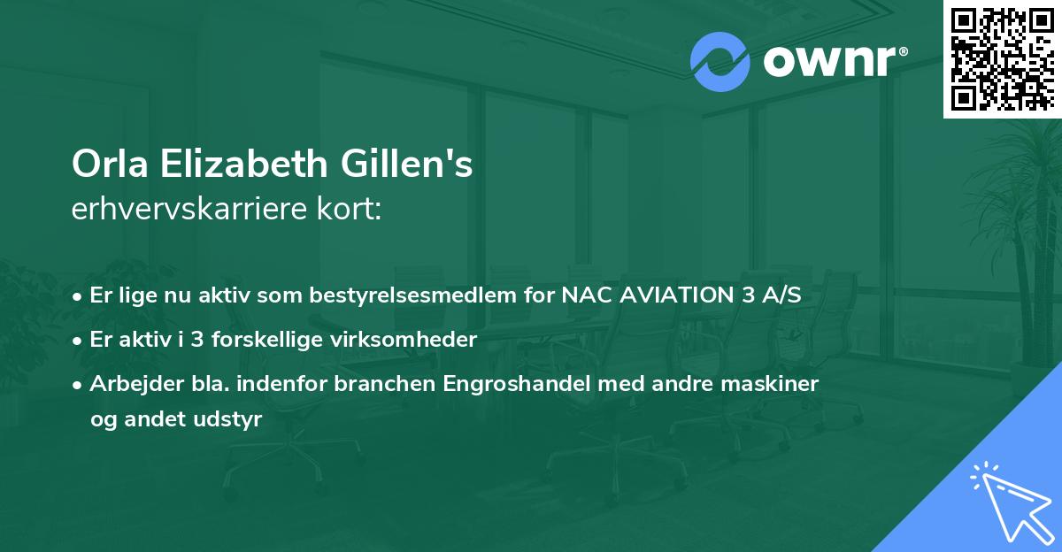 Orla Elizabeth Gillen's erhvervskarriere kort