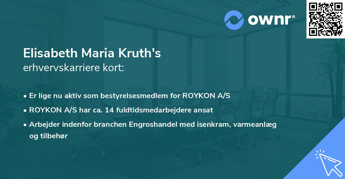Elisabeth Maria Kruth's erhvervskarriere kort