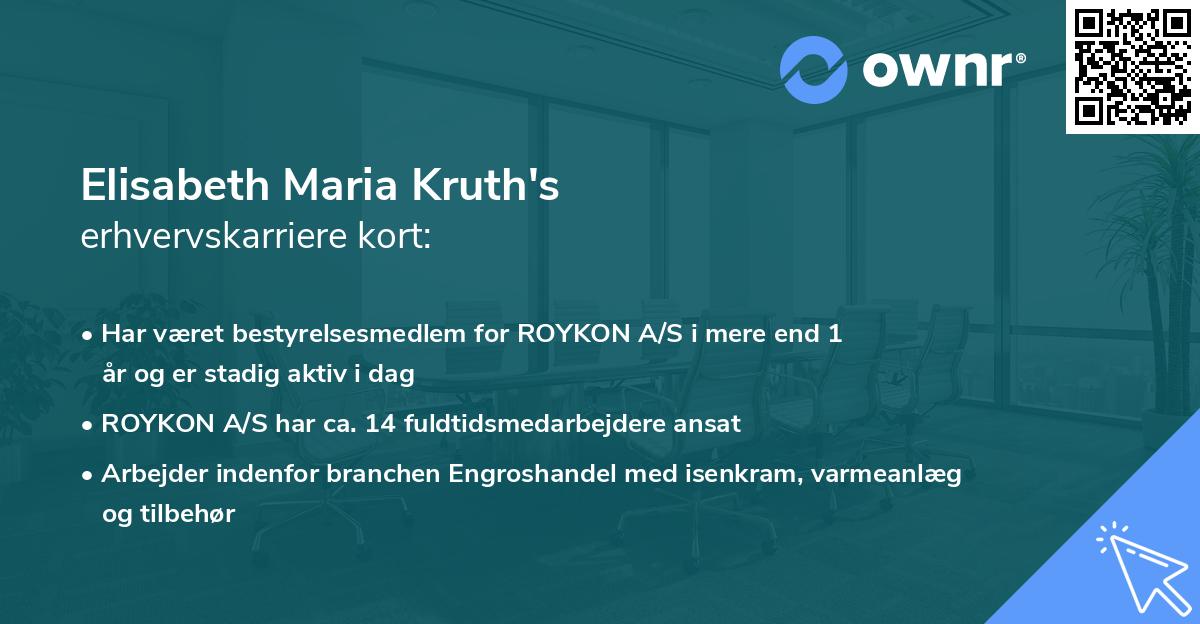 Elisabeth Maria Kruth's erhvervskarriere kort