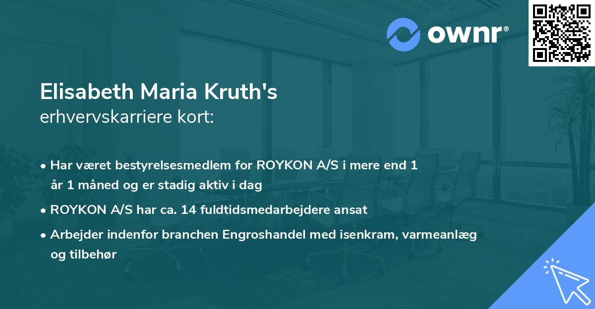 Elisabeth Maria Kruth's erhvervskarriere kort