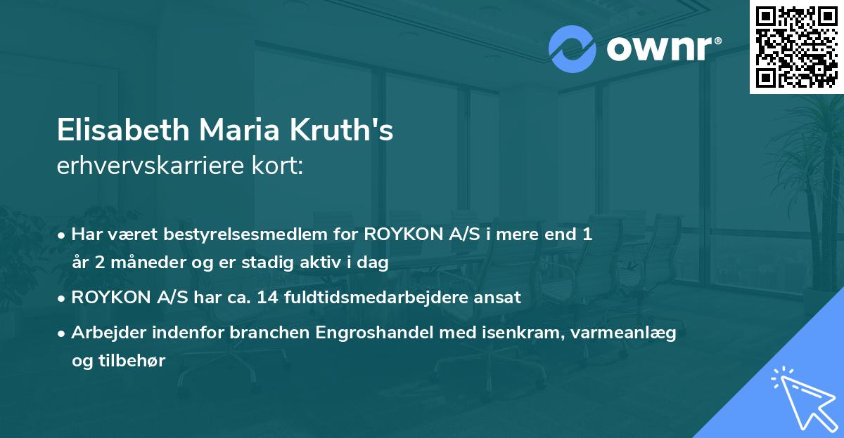 Elisabeth Maria Kruth's erhvervskarriere kort