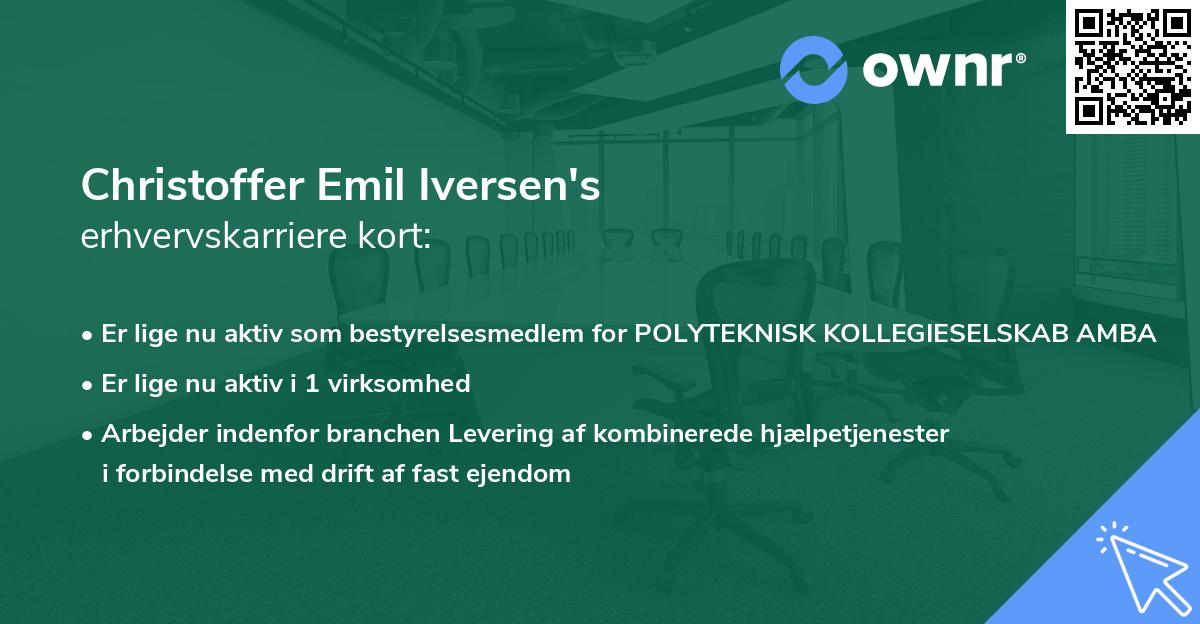 Christoffer Emil Iversen's erhvervskarriere kort