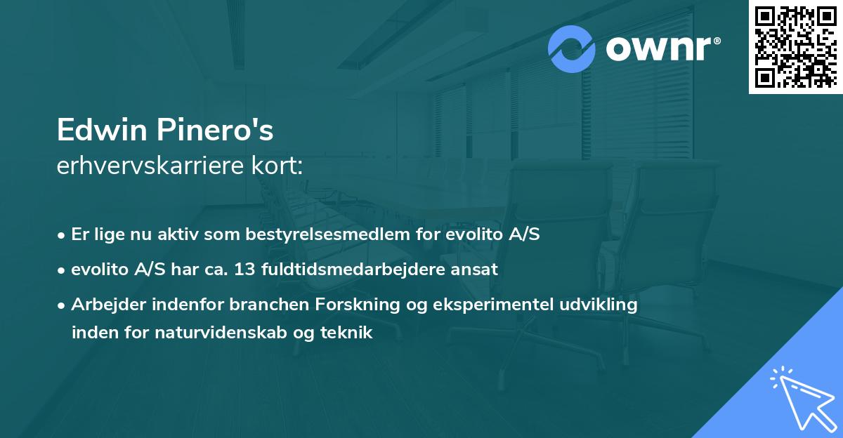 Edwin Pinero's erhvervskarriere kort