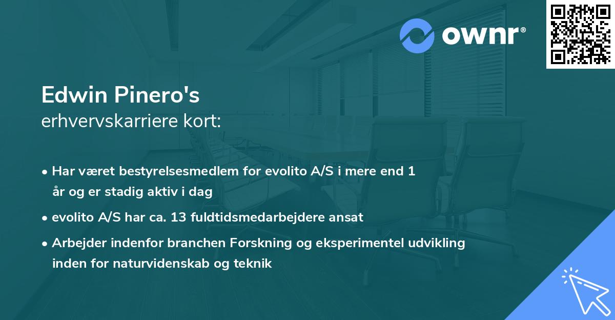 Edwin Pinero's erhvervskarriere kort