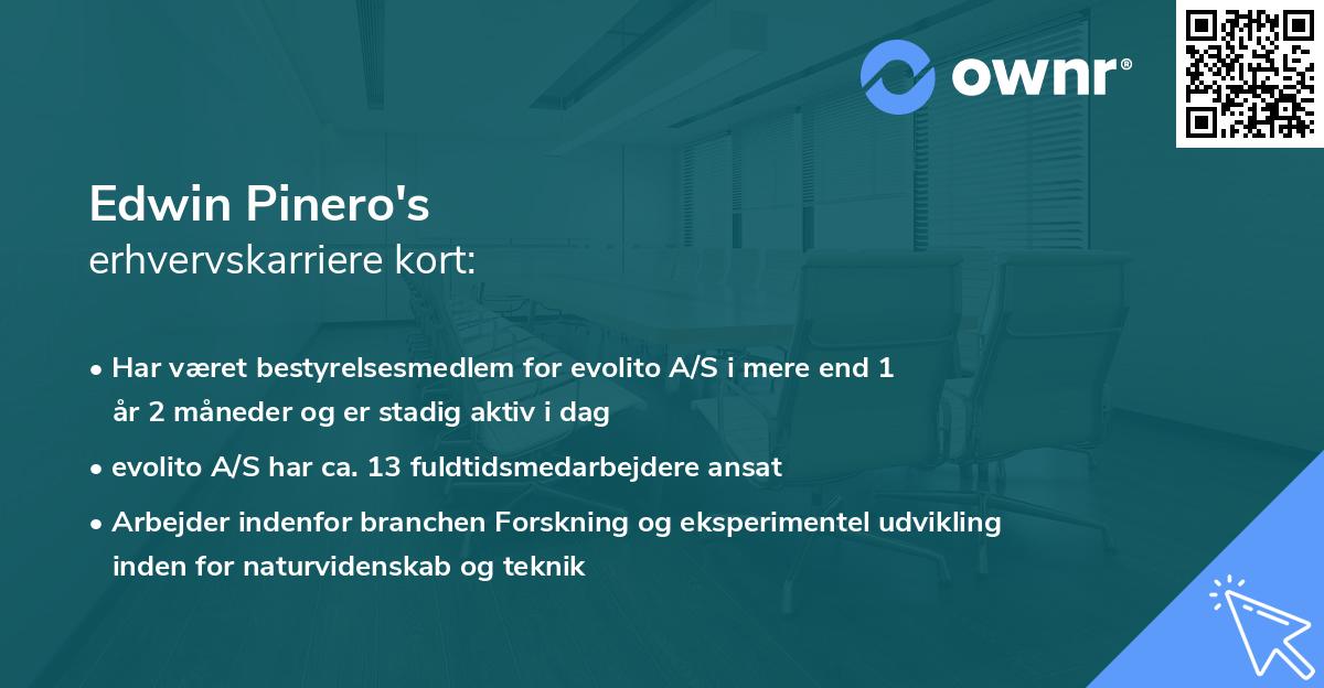 Edwin Pinero's erhvervskarriere kort