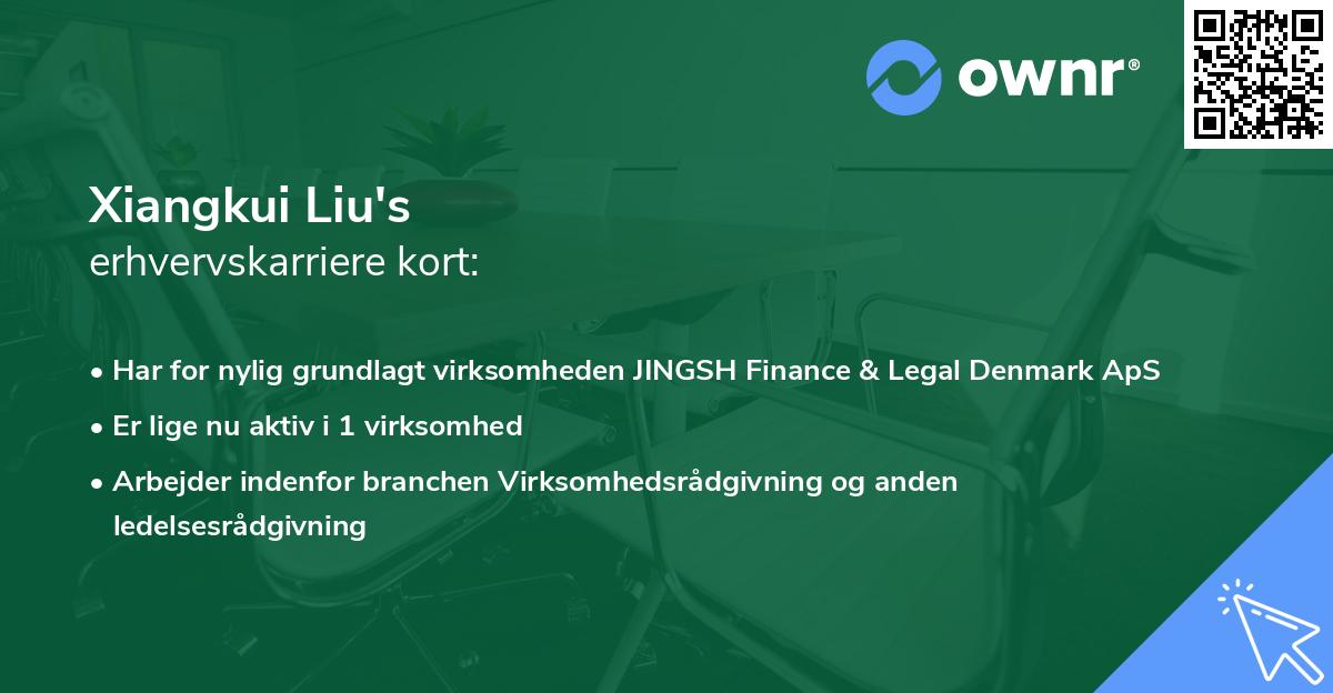 Xiangkui Liu's erhvervskarriere kort