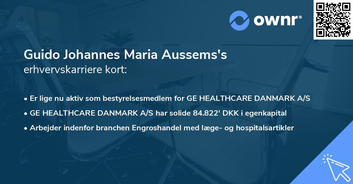 Guido Johannes Maria Aussems's erhvervskarriere kort
