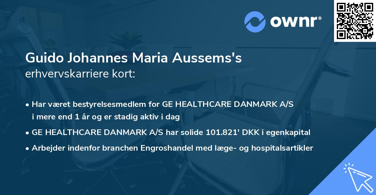 Guido Johannes Maria Aussems's erhvervskarriere kort