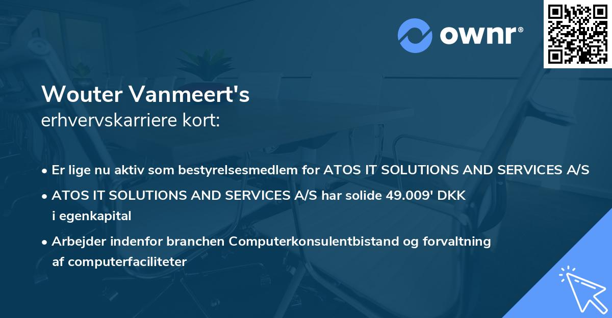 Wouter Vanmeert's erhvervskarriere kort