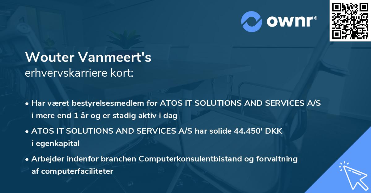 Wouter Vanmeert's erhvervskarriere kort