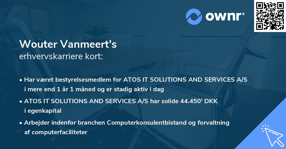 Wouter Vanmeert's erhvervskarriere kort