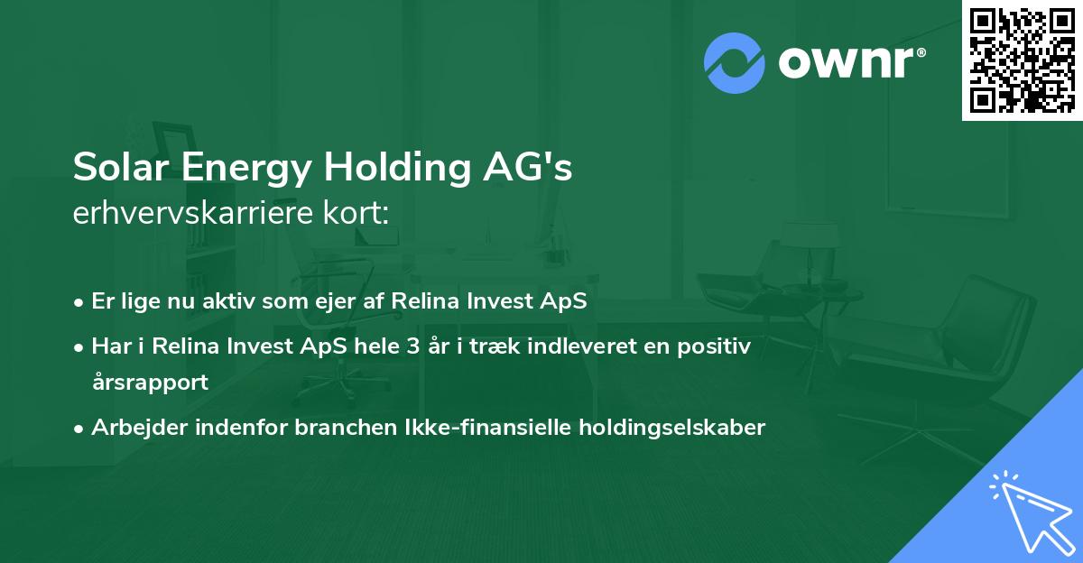 Solar Energy Holding AG's erhvervskarriere kort