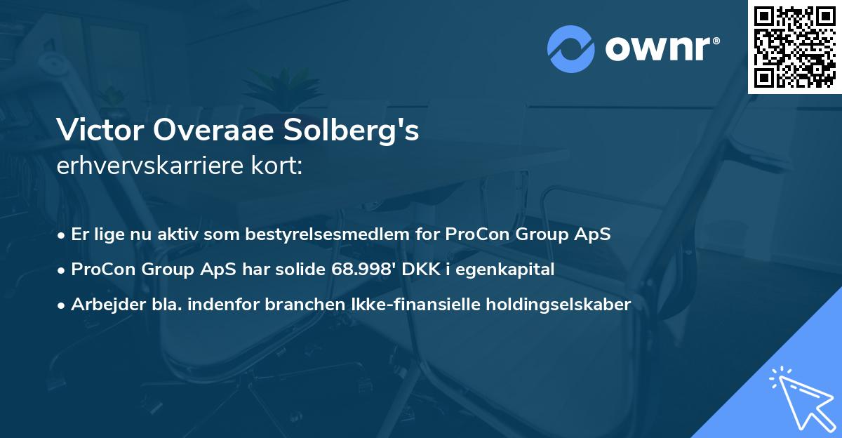 Victor Overaae Solberg's erhvervskarriere kort