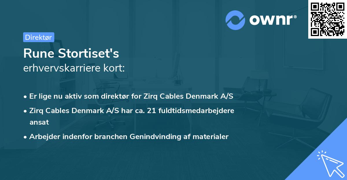 Rune Stortiset's erhvervskarriere kort
